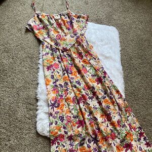 BCBGeneration Floral Double Front Slit Maxi Dress Size Medium